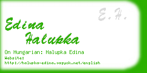 edina halupka business card